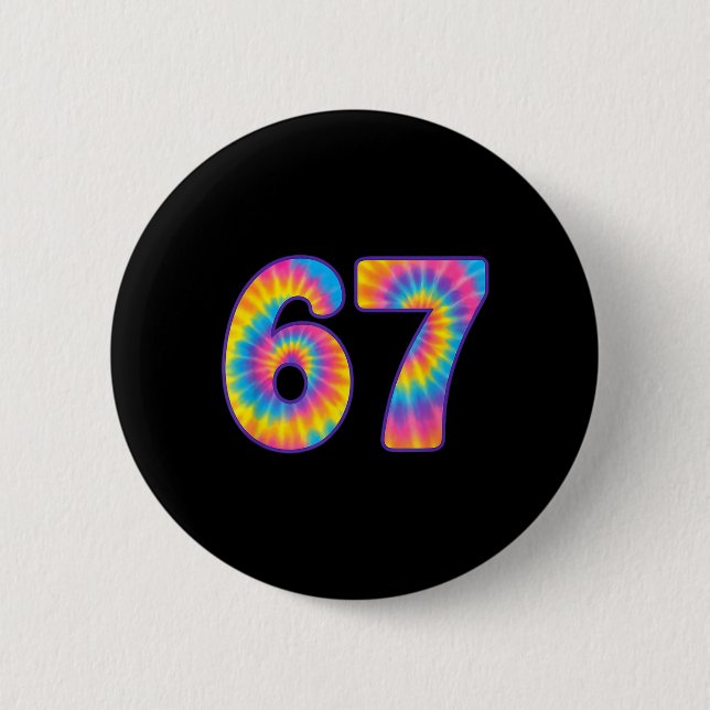 Badge Rond 5 Cm 67 Tie Dye Rétro Six Sept  (Devant)