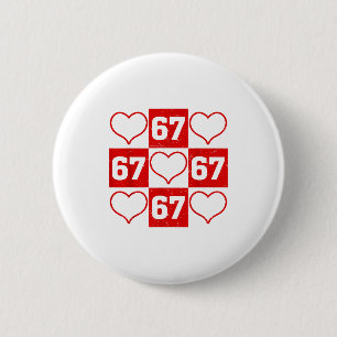 Badge Rond 5 Cm 67 Xoxo Cœur Mignon Saint-Valentin 6 7 Six Sept M