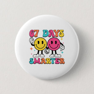 Badge Rond 5 Cm 67e jour d'école 67 jours plus intelligents enseig