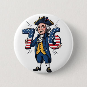 Badge Rond 5 Cm 6-7 7-6 George Washington Six Sept Mèmes 67 Tendan