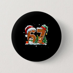 Badge Rond 5 Cm 6-7 Biscuit de Noël drôle Bonhomme de neige Renne