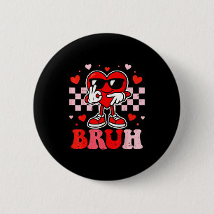 Badge Rond 5 Cm 6 7 Bruh Drôle Saint-Valentin Cœur Six Sept Meme G