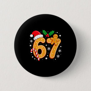 Badge Rond 5 Cm 6 7 Mème Noël 67 Six Sept Biscuits Pain d'épice