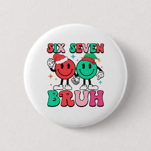 Badge Rond 5 Cm 6 7 Mème Six Sept Noël Drôle 67 Noël Garçons Gi