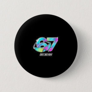 Badge Rond 5 Cm 6 7 Mème Six Sept Sungles Gen Alpha Drôle Design
