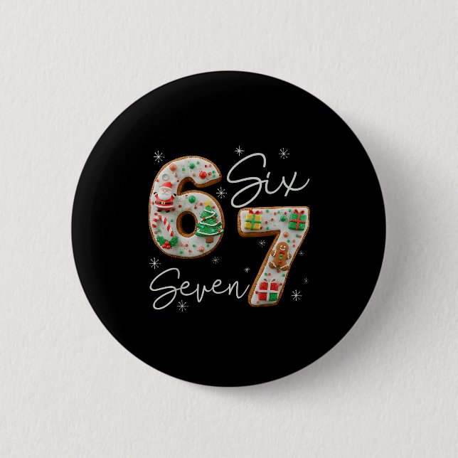 Badge Rond 5 Cm 6 7 Six Seven Génération Z Alpha Argot Mème Vacanc (Devant)