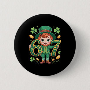 Badge Rond 5 Cm 6 7 Six Seven Lutin 67 Humour St. Patrick