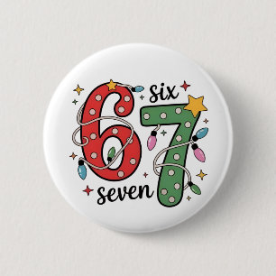Badge Rond 5 Cm 6 7 Six Seven Main Génération Z Alpha Meme Argot N