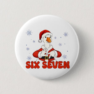 Badge Rond 5 Cm 6 7 Six Seven Main Génération Z Alpha Oie Noël