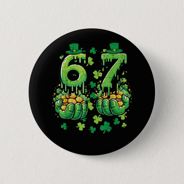 Badge Rond 5 Cm 6 7 St Patricks Day (Devant)