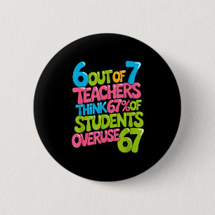 Badge Rond 5 Cm 6 enseignants sur 7 pensent que 67% des élèves abu