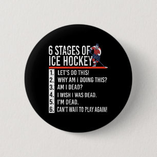 Badge Rond 5 Cm 6 Étapes du hockey sur glace et du hockey