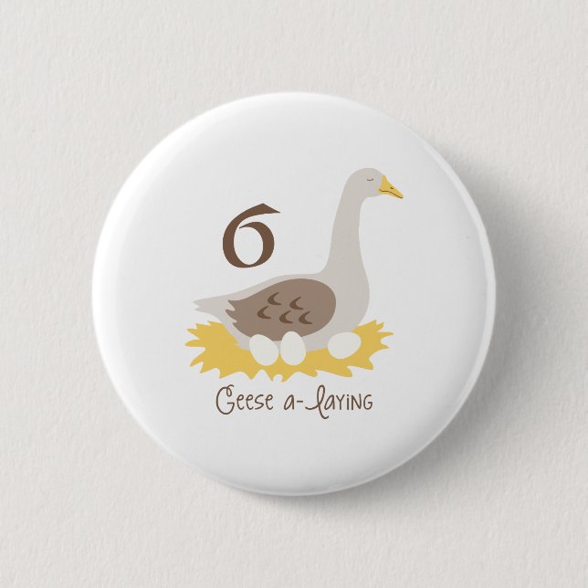 Badge Rond 5 Cm 6 Oies A-Laying (Devant)