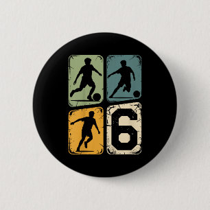 Badge Rond 5 Cm 6e anniversaire 6 joueur de football garçon filles