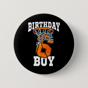 Badge Rond 5 Cm 6e anniversaire Basketball Boy 6 ans Basketball