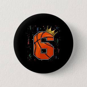 Badge Rond 5 Cm 6e anniversaire Bysketbyll Grand nombre 6 ans Garç