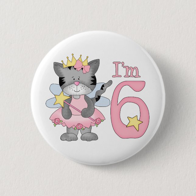 Badge Rond 5 Cm 6ème anniversaire de princesse Kitty (Devant)