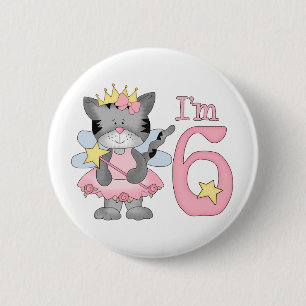 Badge Rond 5 Cm 6ème anniversaire de princesse Kitty