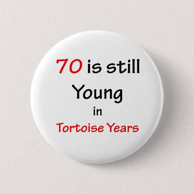 Badge Rond 5 Cm 70 années de tortue (Devant)