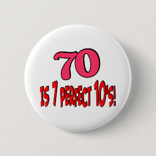 Badge Rond 5 Cm 70 est les 7 années 10 parfaites (le ROSE)