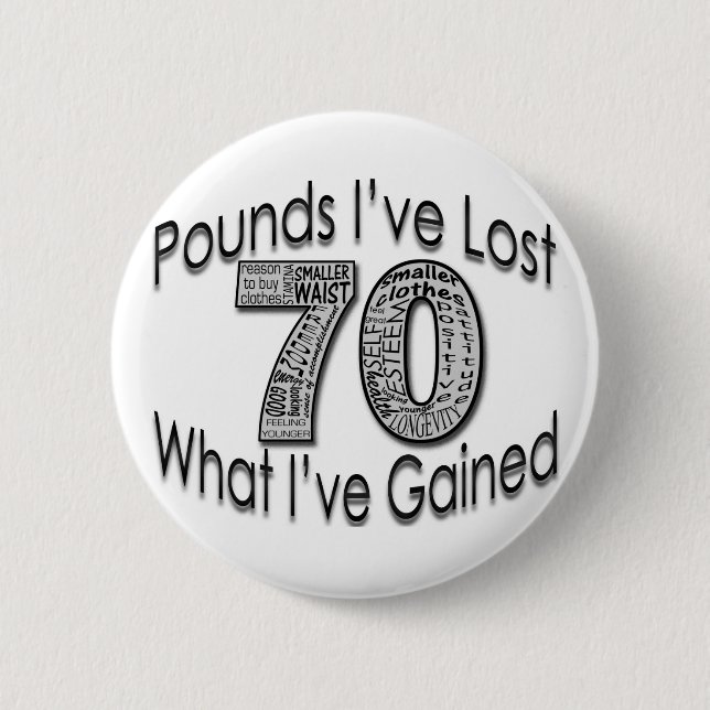 Badge Rond 5 Cm 70 livres de bouton perdu (Devant)