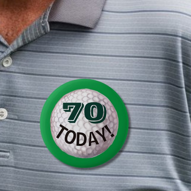 Badge Rond 5 Cm 70e anniversaire pour golfeur, épingle du joueur d (Créateur téléchargé)