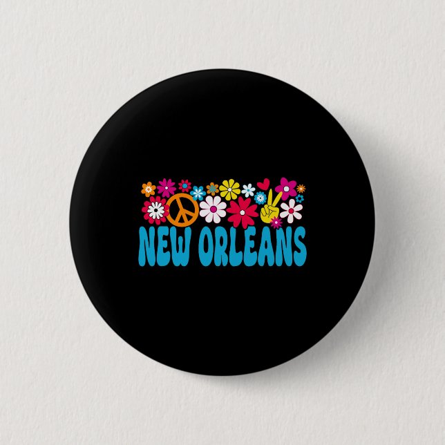 Badge Rond 5 Cm 70s New Orleans  (Devant)