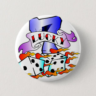 Badge Rond 5 Cm 7 chanceux avec des matrices