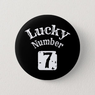 Badge Rond 5 Cm 7 - Lucky numéro 7 Luck