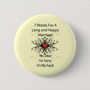 Badge Rond 5 Cm 7 Mots Pour Un Mariage Long