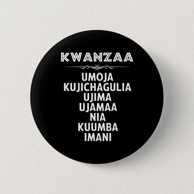Badge Rond 5 Cm 7 Principes De Kwanzaa (Devant)