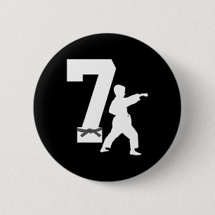 Badge Rond 5 Cm 7e anniversaire Karate Taekwondo 7 ans garçon