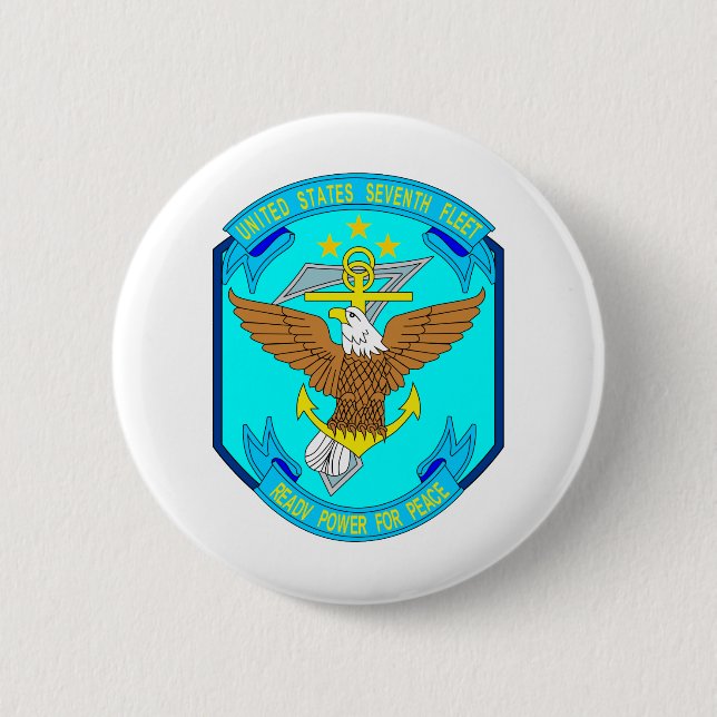 Badge Rond 5 Cm 7ème emblème de flotte de marine (Devant)