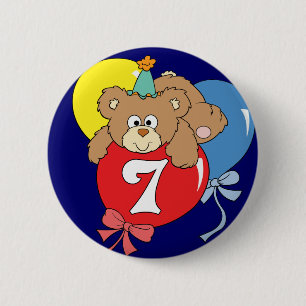 Badge Rond 5 Cm 7ème Ours de nounours d'anniversaire (2)