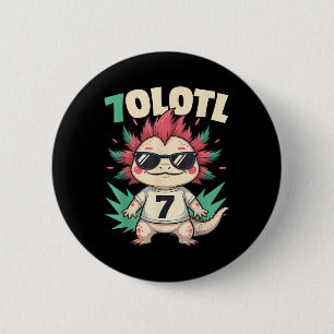 Badge Rond 5 Cm 7olotl Sevenolotl – Drôle de numéro Halloween Axol