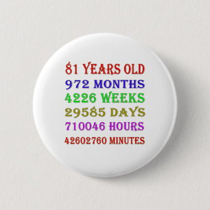 Badge Rond 5 Cm 81e anniversaire Jalons