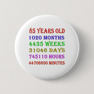 Badge Rond 5 Cm 85e anniversaire Jalons