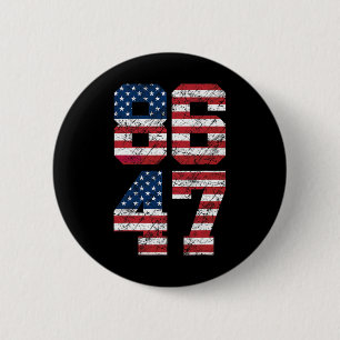 Badge Rond 5 Cm 8647 Anti Trump 86 47 Retro Anti-Trump Us Flag Pre