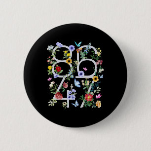 Badge Rond 5 Cm 8647 Floral Boho Anti Trump Subtil