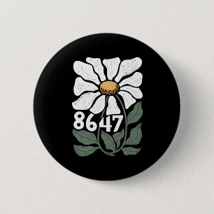 Badge Rond 5 Cm 8647 Résiste à la marguerite subtile florale Foxtr