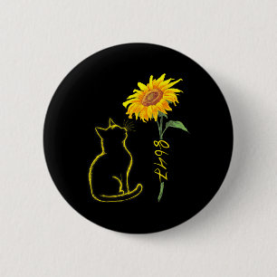 Badge Rond 5 Cm 8647 Subtil Anti Trump 86 47 Chat Tournesol Floral
