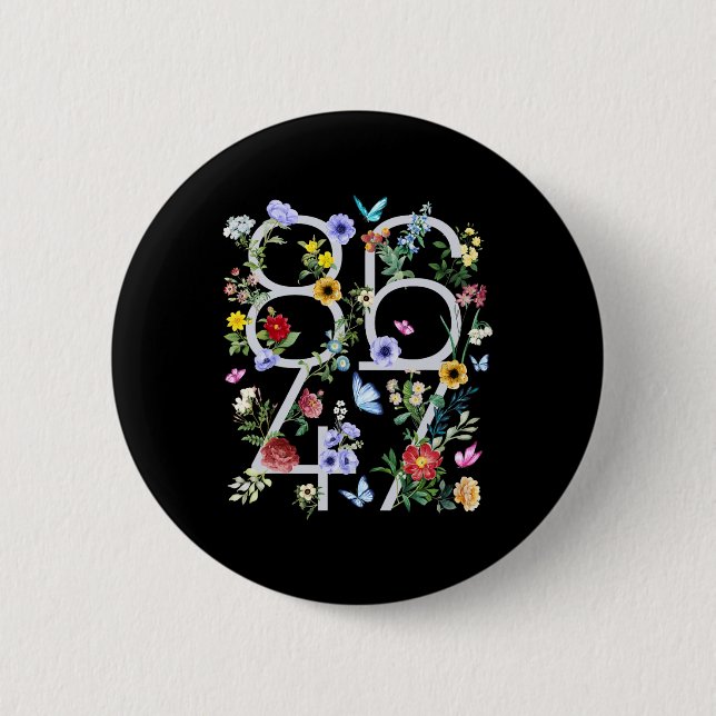 Badge Rond 5 Cm 8647 Subtle Anti Trump 86 47 Floral Boho Style 1 (Devant)