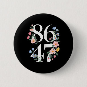Badge Rond 5 Cm 8647 Subtle Anti Trump Flower Floral Boho Vintage