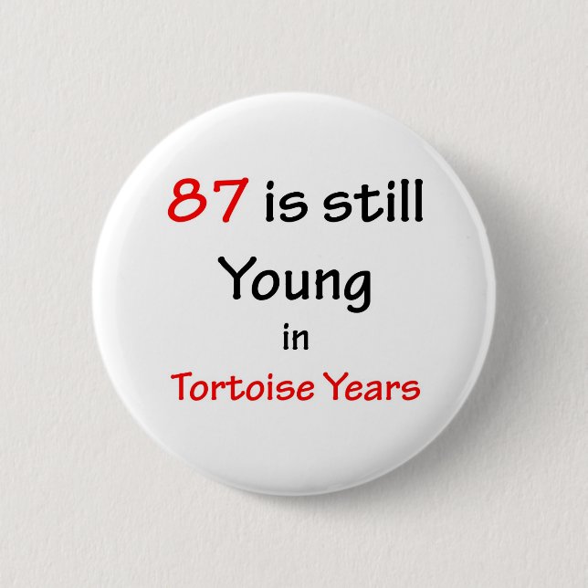 Badge Rond 5 Cm 87 années de tortue (Devant)
