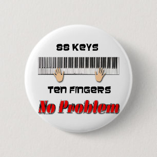 Badge Rond 5 Cm 88 clés Dix doigts