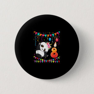 Badge Rond 5 Cm 8 Ans 8e Anniversaire Panda Unicorn Cadeaux de fil