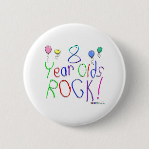 Badge Rond 5 Cm 8 ans de roche ! Bouton