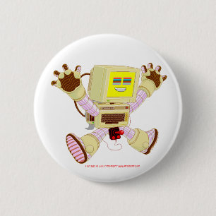 Badge Rond 5 Cm 8 bouton du bourdonnement v1.0 de bit