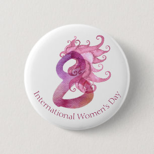 Badge Rond 5 Cm 8 mars Journée internationale de la femme