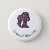 Badge Rond 5 Cm 8 mars Journée internationale de la femme visage f (Devant)